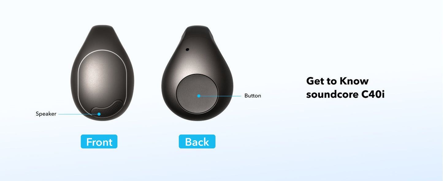 سماعة Anker Soundcore C40i المفتوحة على الأذن مريحة بتصميم Clip-On + صوت