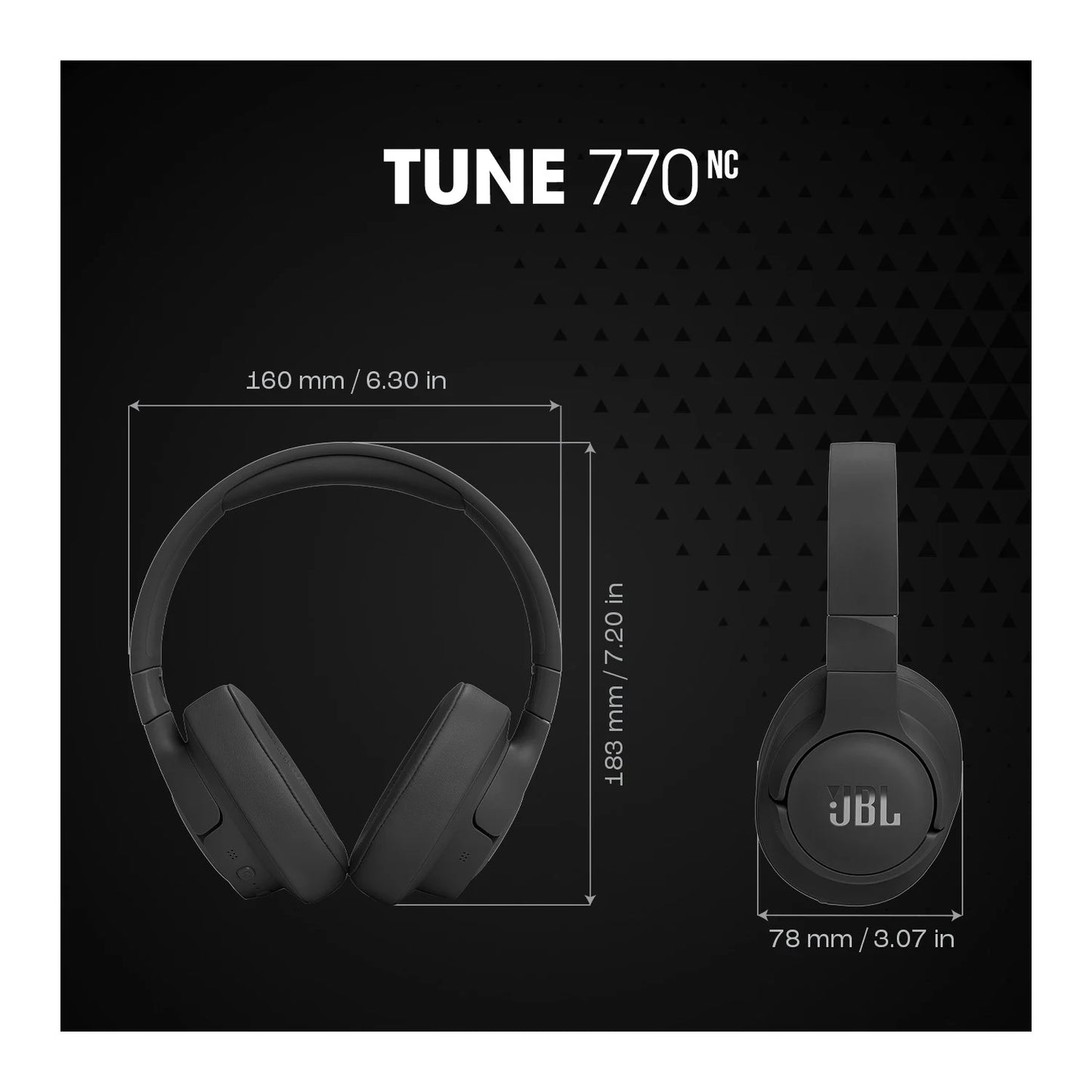 سماعة JBL Tune 770NC اللاسلكية بإلغاء الضوضاء التكيفي (70 س بطارية + Smart