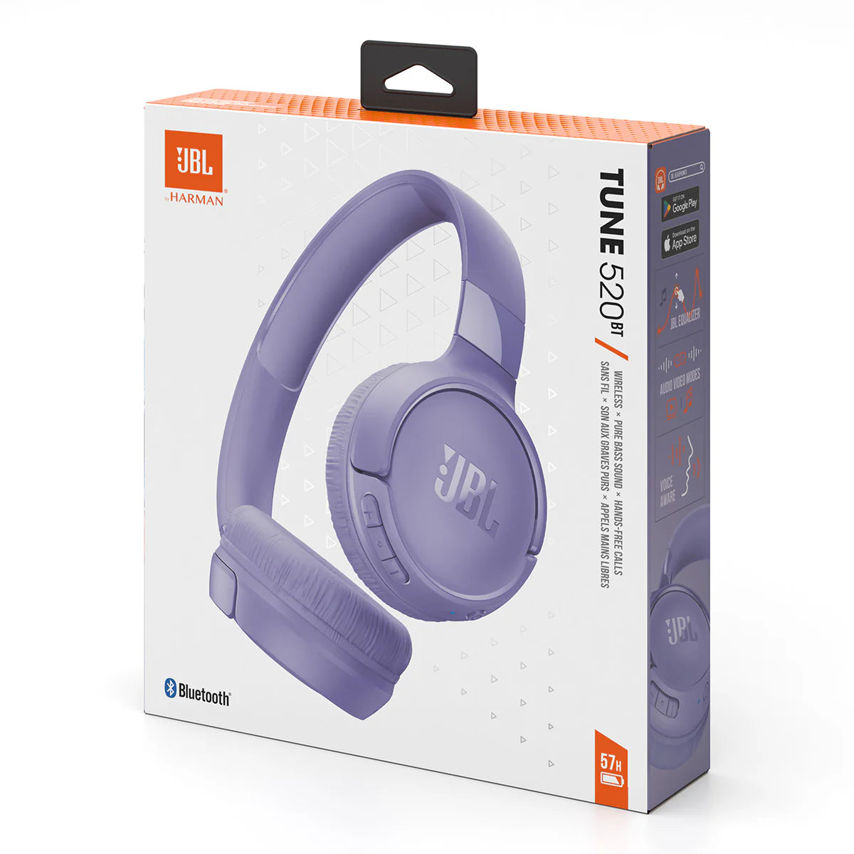 سماعة JBL Tune 520BT اللاسلكية على الأذن (57 ساعة بطارية + شحن سريع)