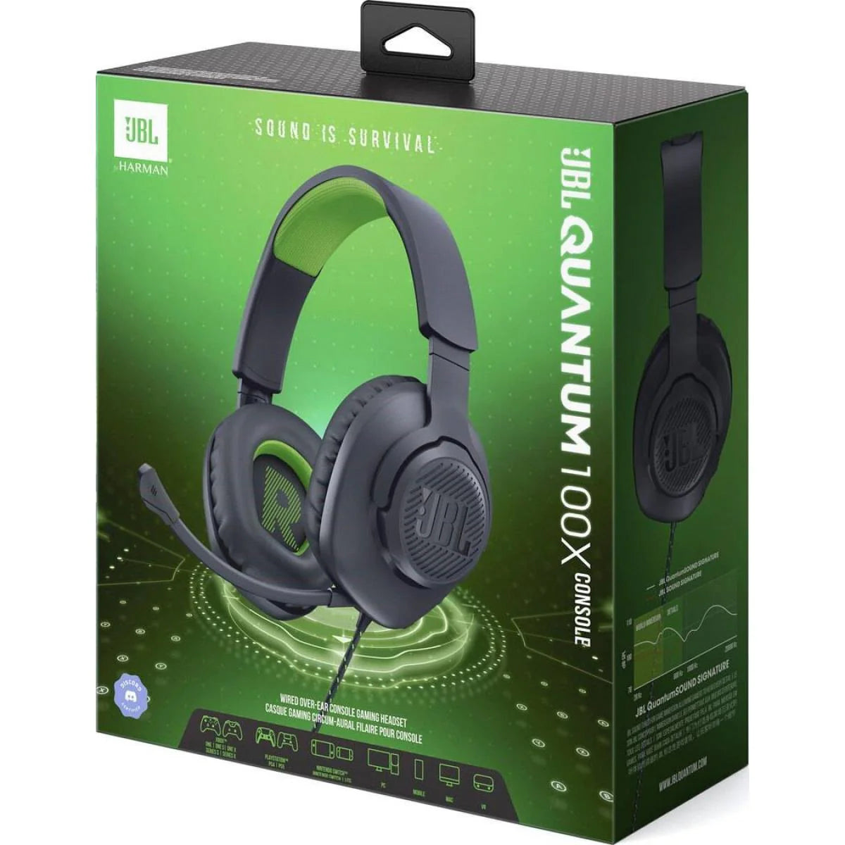 سماعة الألعاب JBL Quantum 100X Console سلكية – ميكروفون قابل للفصل